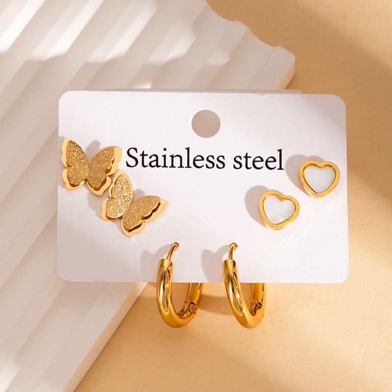 Stainless steel earrings, oil-dripping earrings, welded stud earrings, simple, fashionable and versatile accessories for women Application Scenario