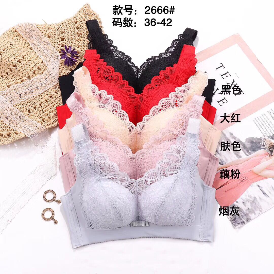 内衣女薄款大胸显小胸罩聚拢性感蕾丝美无钢圈无痕防下垂美背文胸新款