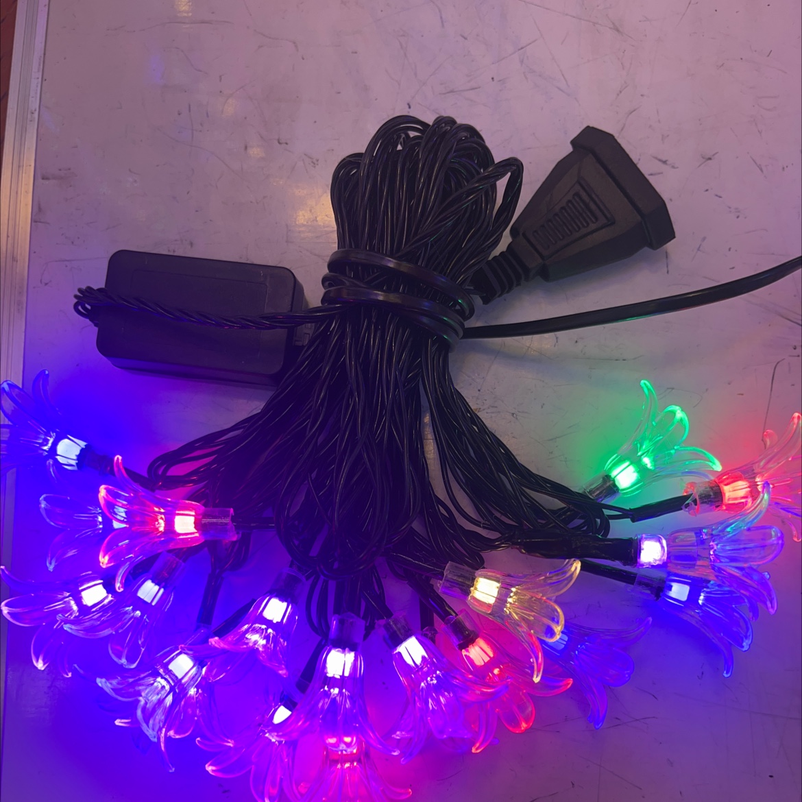 20头4米喇叭花彩色花灯带尾插装饰灯100套一件详情图4