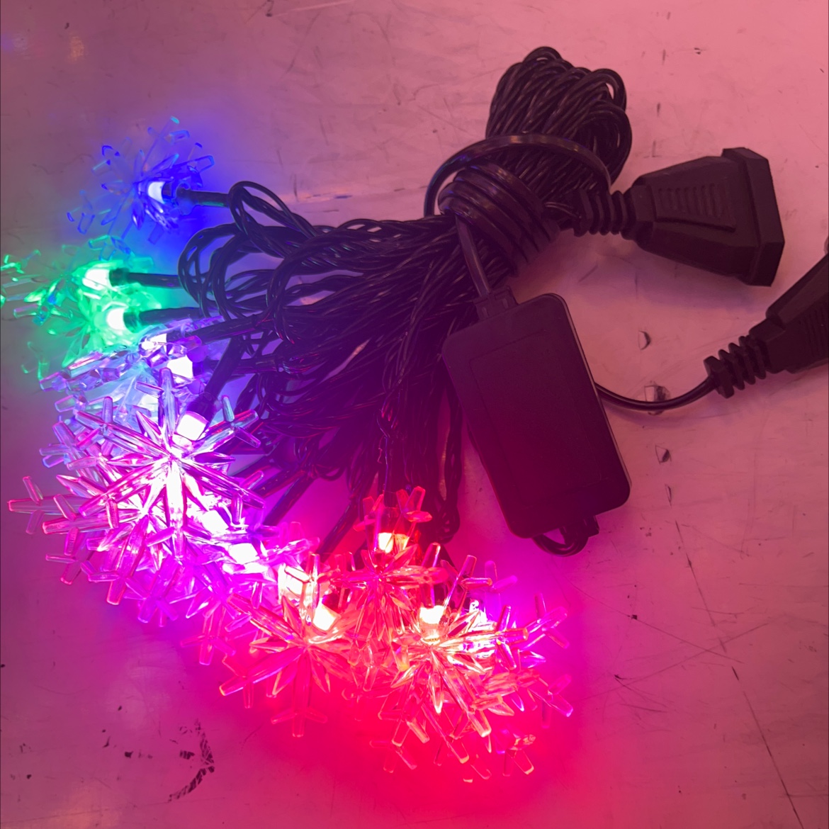 20头4米雪花彩色灯带尾插LED灯 装饰灯详情图3