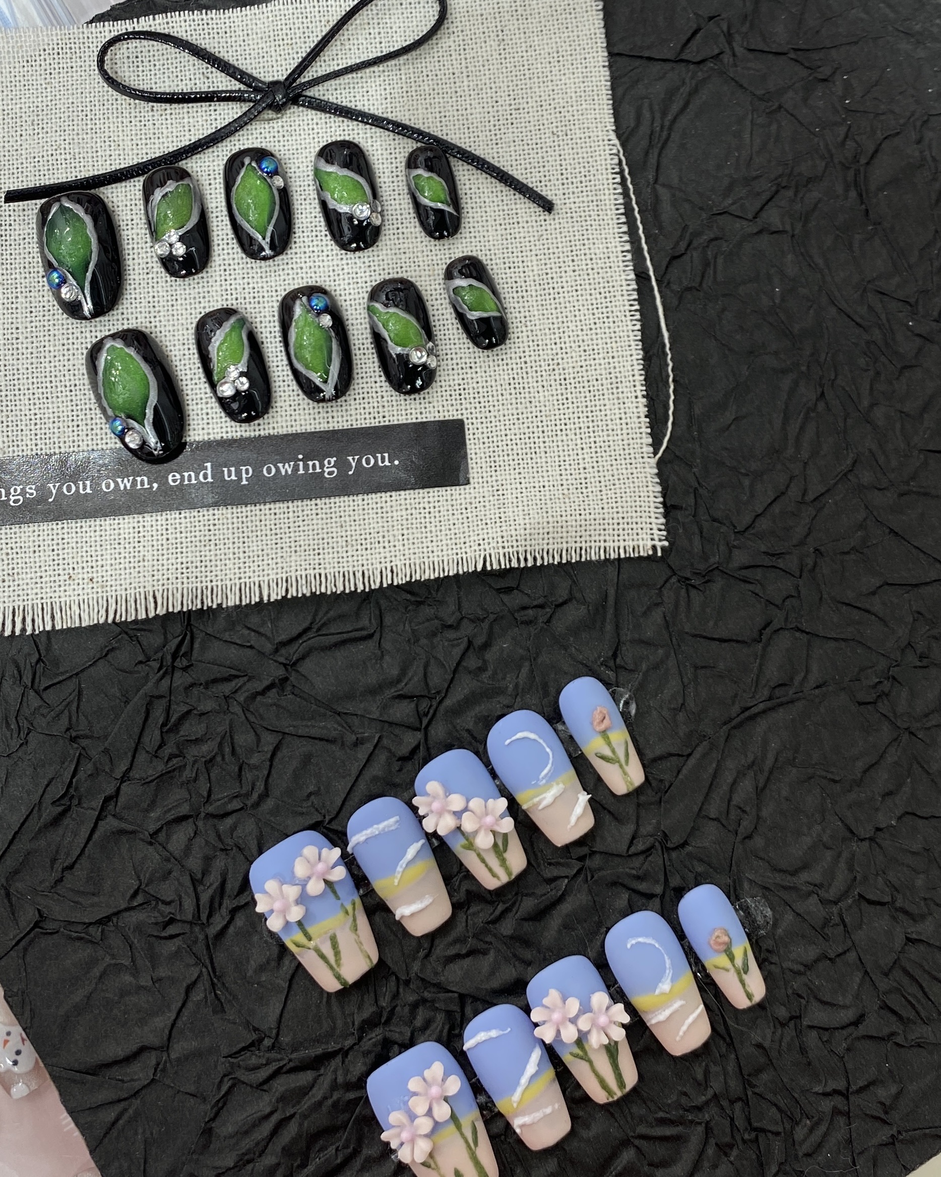 Tutu Wearable Nail short oval nail, dark American style, pure handcrafted cat-eye wearable nail, nail stickers, nail stickers detail image 2