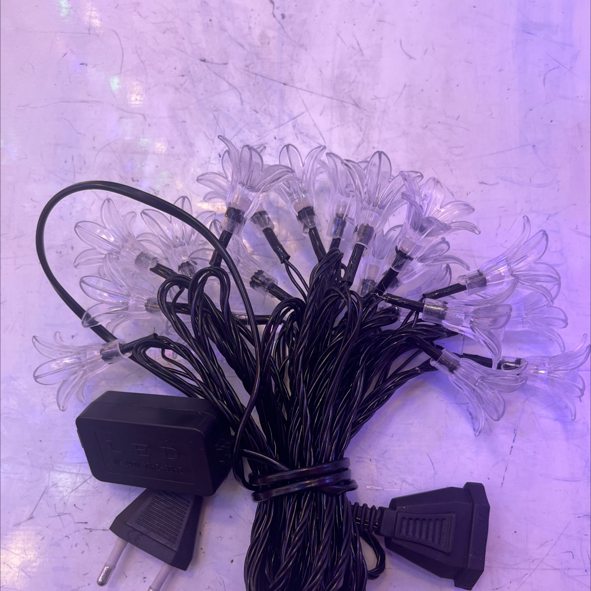 20头4米喇叭花彩色花灯带尾插装饰灯100套一件详情图3