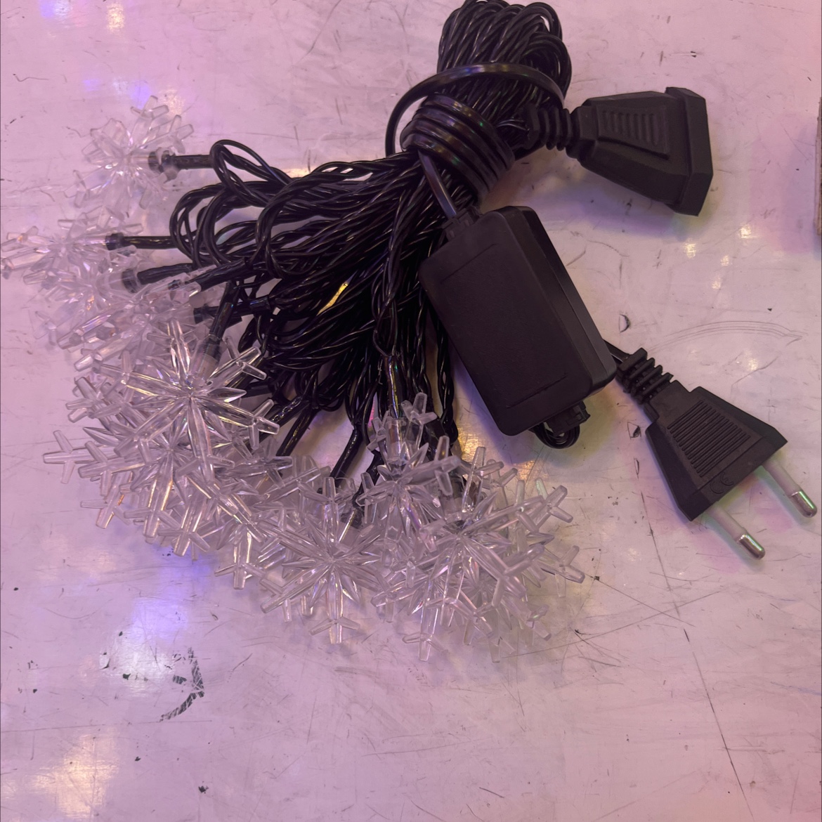 20头4米雪花彩色灯带尾插LED灯 装饰灯详情图2