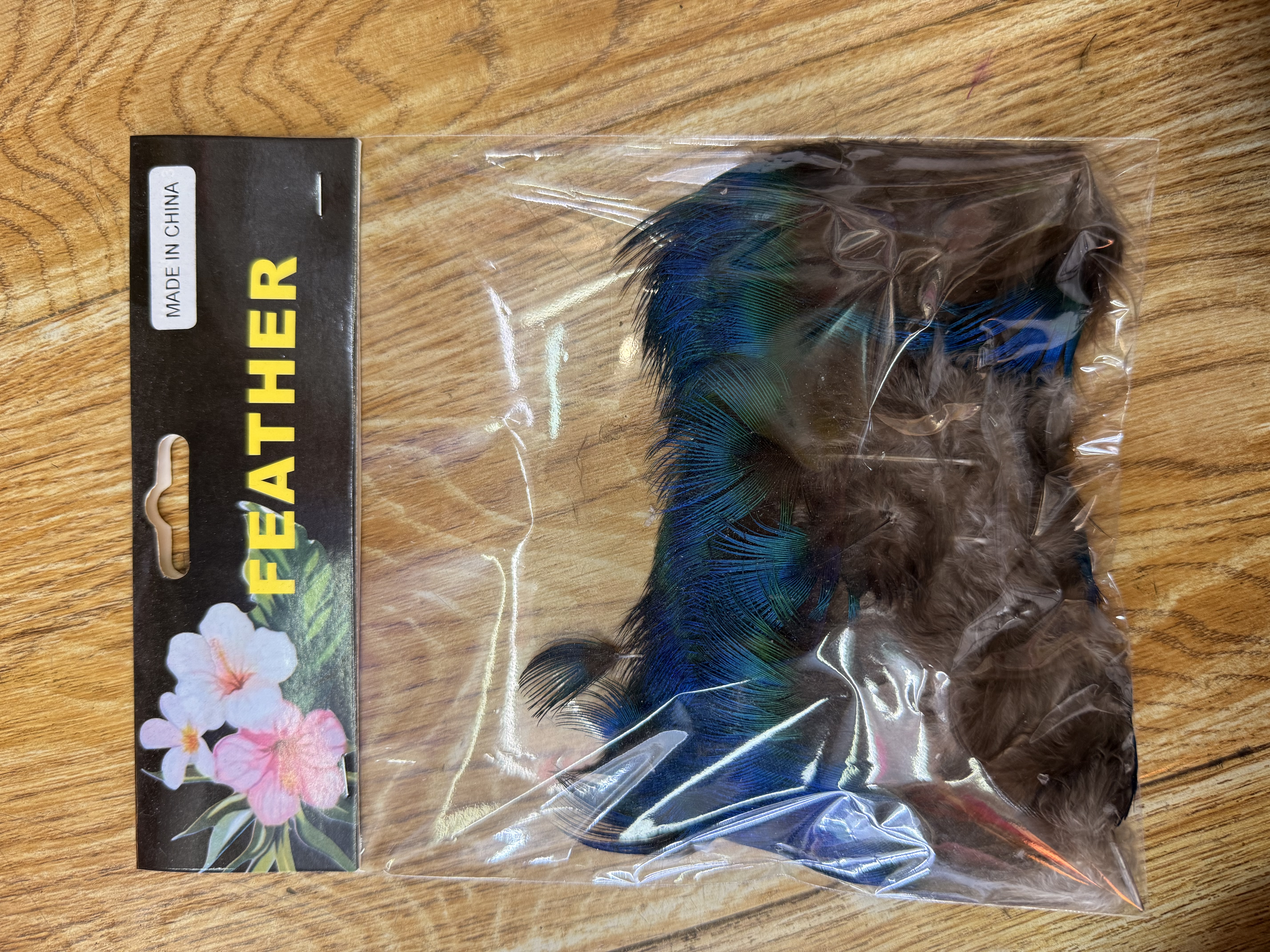 天然孔雀脖子蓝片点翠羽毛diy 手工配件 饰品服饰配件