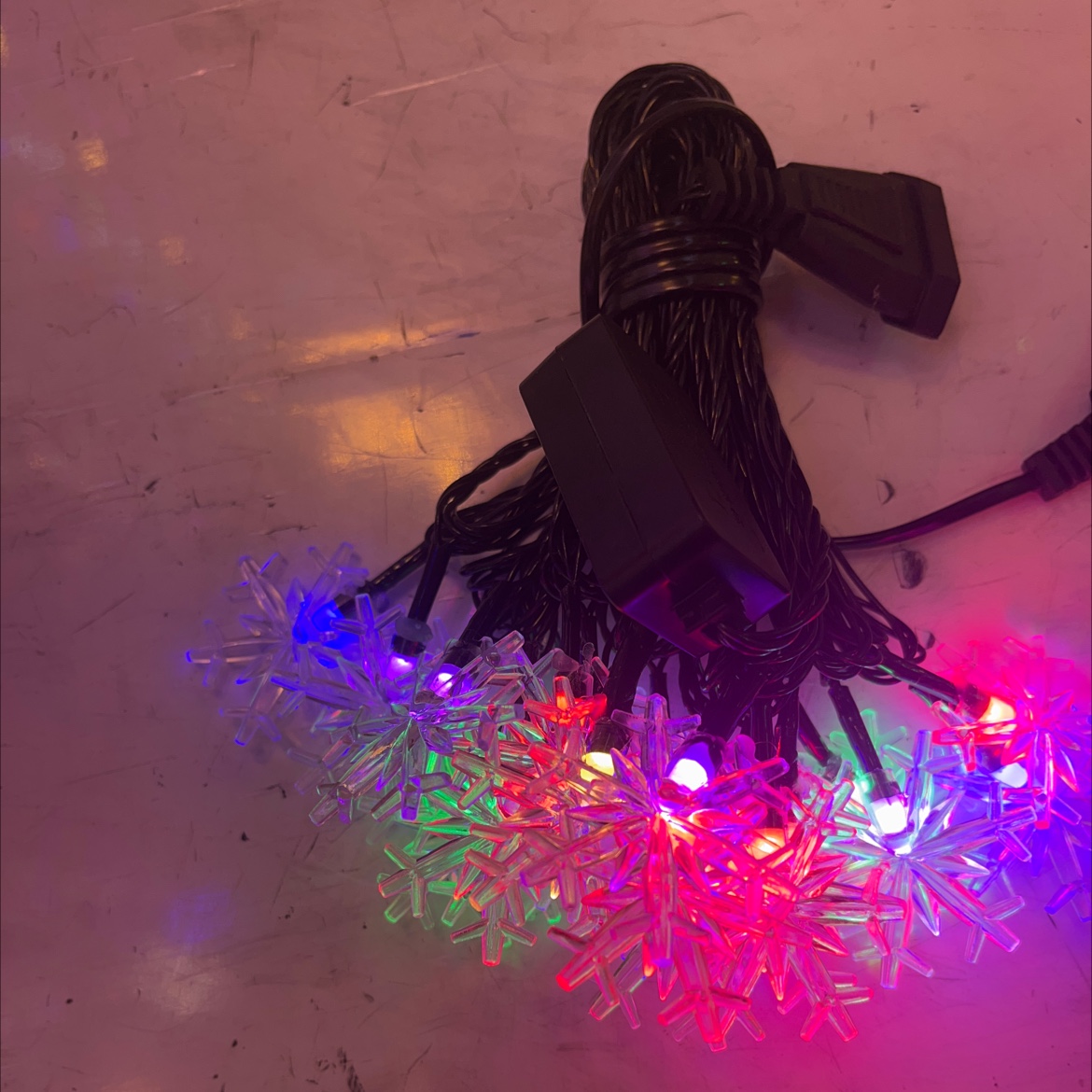 20头4米雪花彩色灯带尾插LED灯 装饰灯产品图