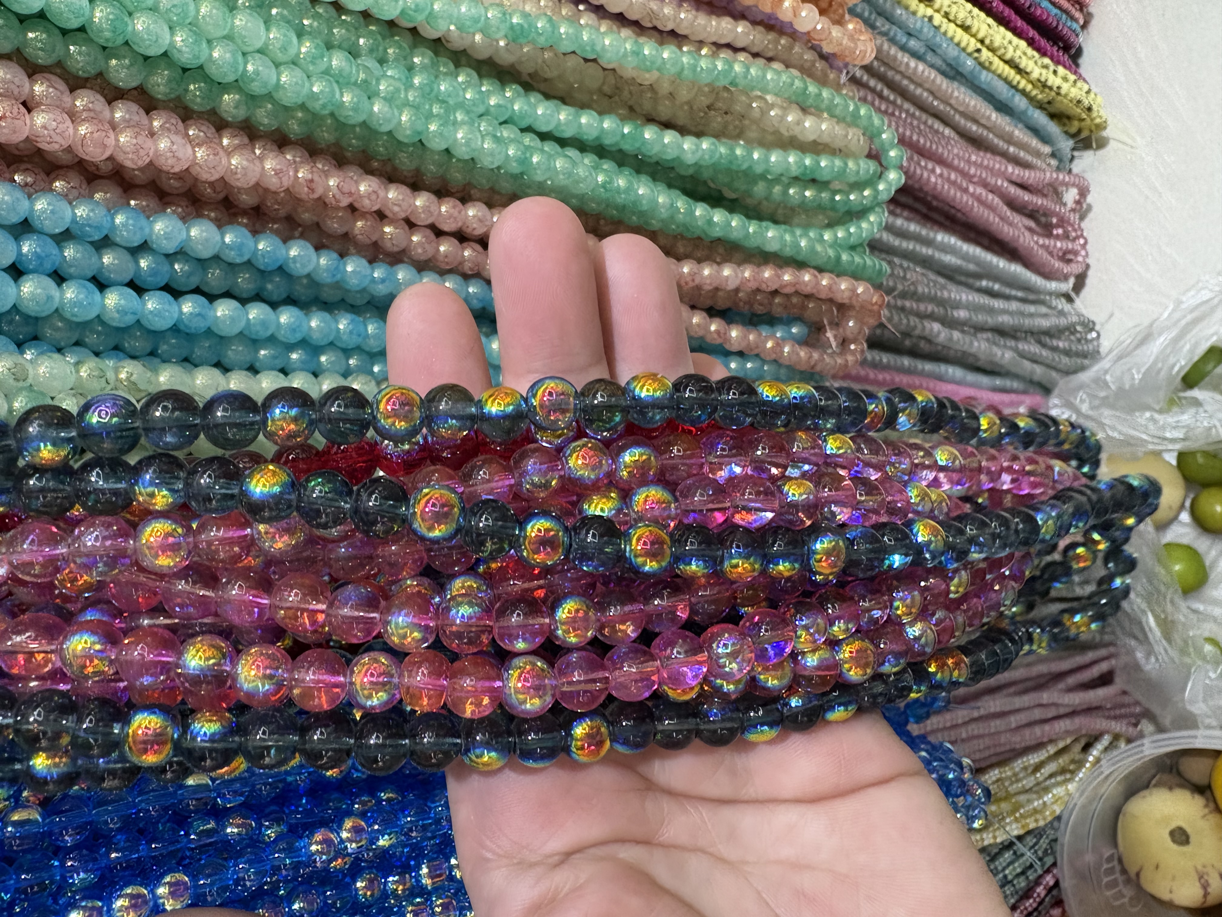 时尚珍珠琉璃珠串手工DIY饰品配件天然优质多色装饰品材料细节图