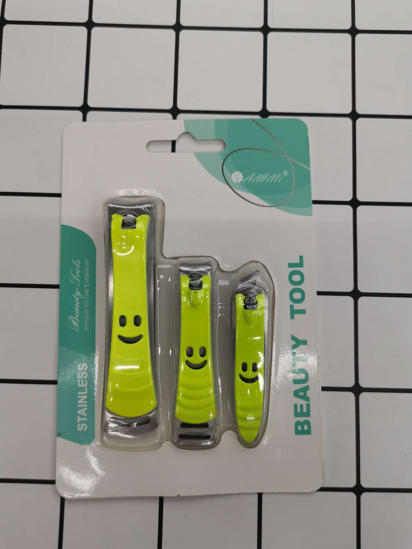 3件套荧光色指甲剪修甲钳指甲养护清理套装2