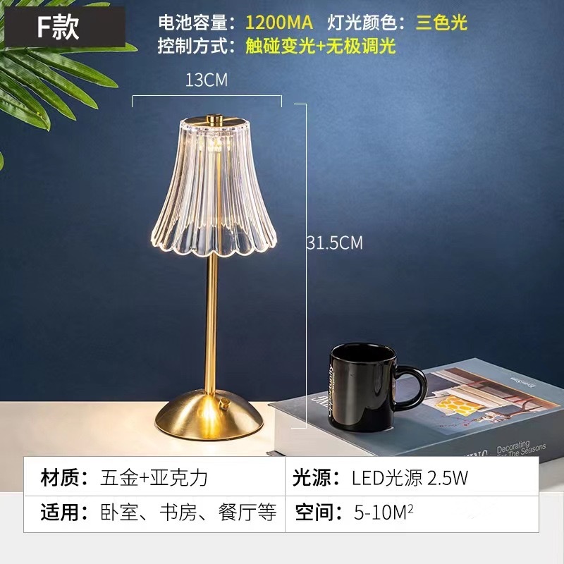 Customized cross-border table lamp, bedside high-end charging, bedroom American-style ambient light, simple and light luxury decoration, bar night light, table lamp, lighting fixtures Specification image