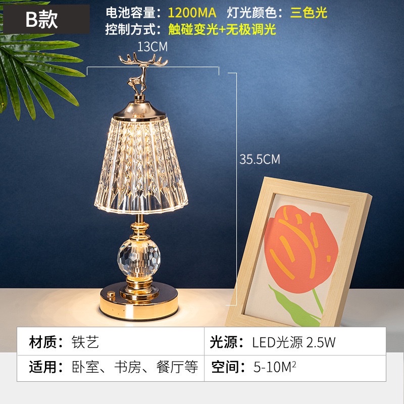Customized cross-border table lamp, bedside high-end charging, bedroom American-style ambient light, simple and light luxury decoration, bar night light, table lamp, lighting fixtures detail image 16