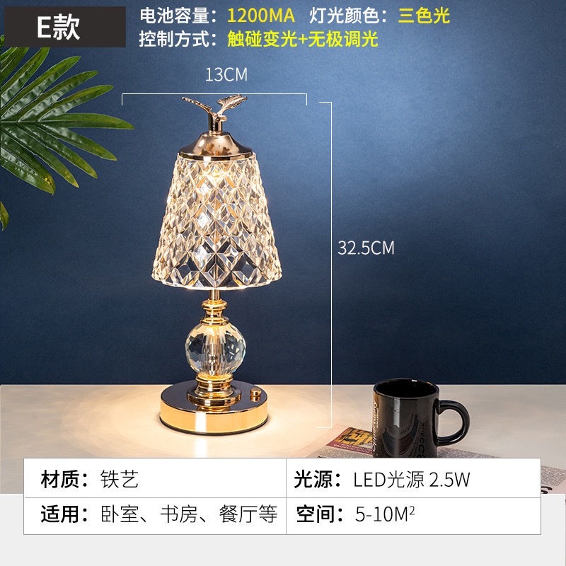 Customized cross-border table lamp, bedside high-end charging, bedroom American-style ambient light, simple and light luxury decoration, bar night light, table lamp, lighting fixtures detail image 13