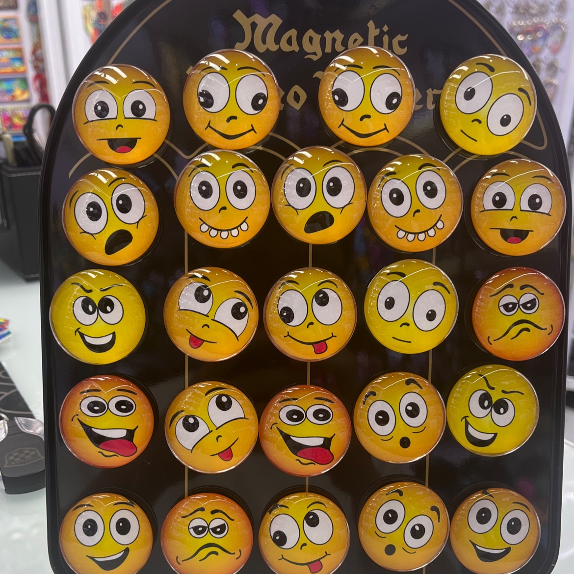 玻璃冰箱贴圆形笑脸景区专供可来图定制4cm中型尺寸玻璃冰箱贴水晶