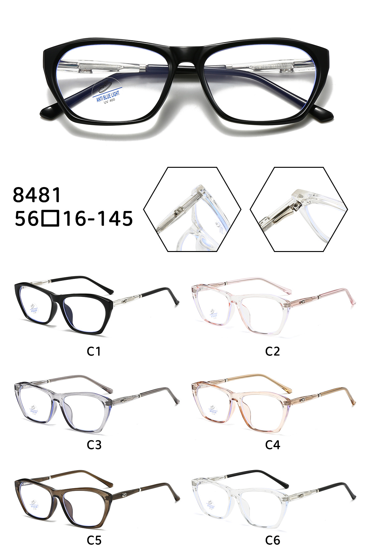 Anti-blue light myopia glasses, frameless myopia glasses, frame glasses for women detail image 14