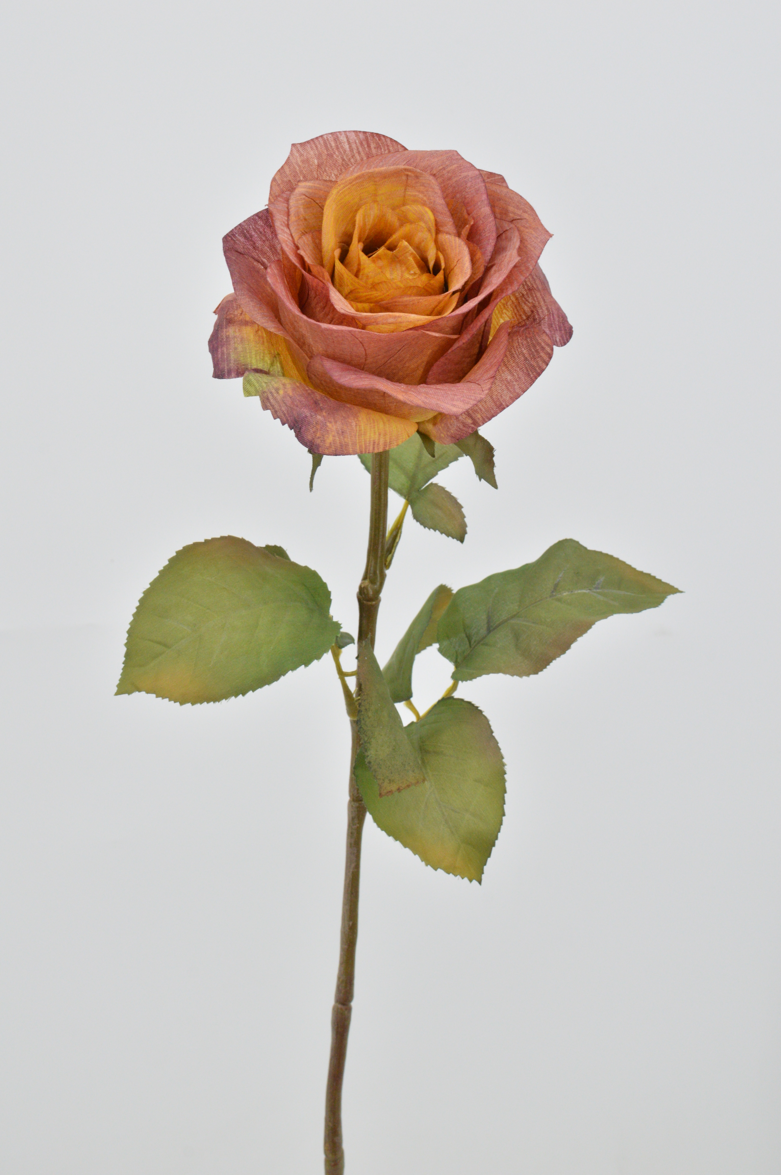 【远念花行】单枝高仿真玫瑰复古做旧家居装饰