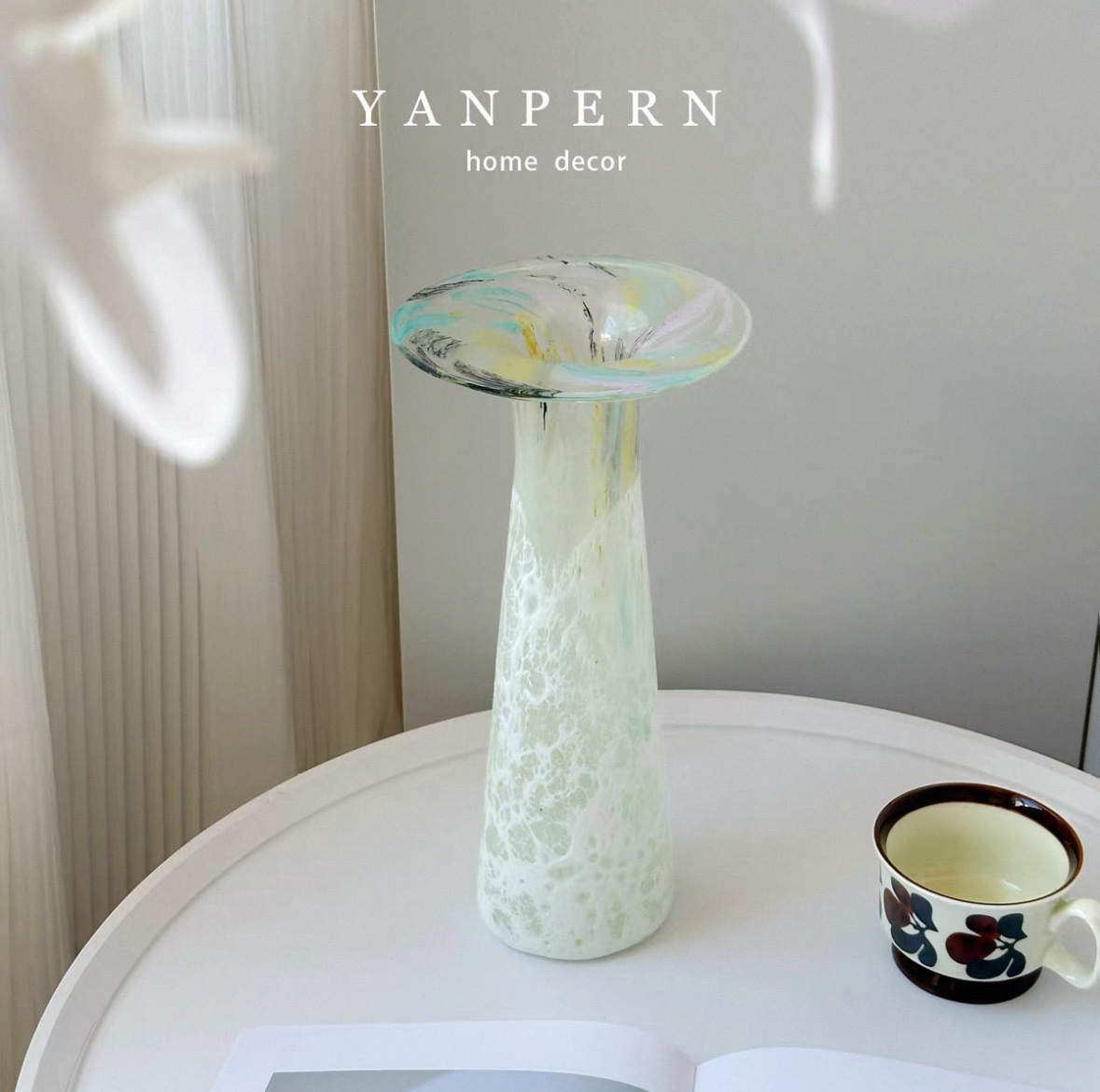 Vase, glass decoration, living room flower arrangement, light luxury and high-end feel, water-grown fresh flowers, glass flower vases, vases