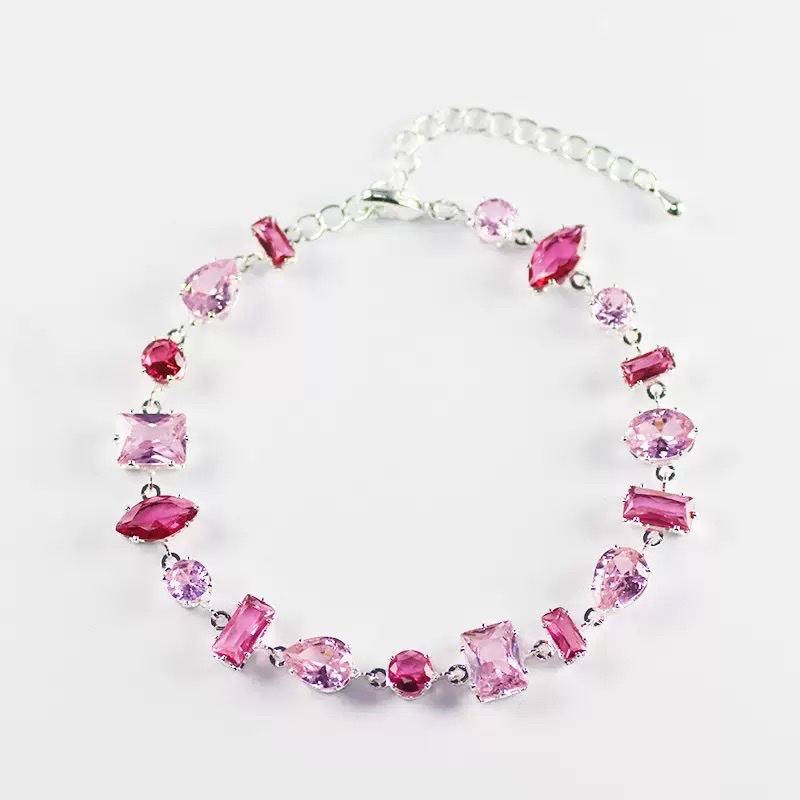 The new zircon bracelet with colorful chains can be freely matched with chains Specification image