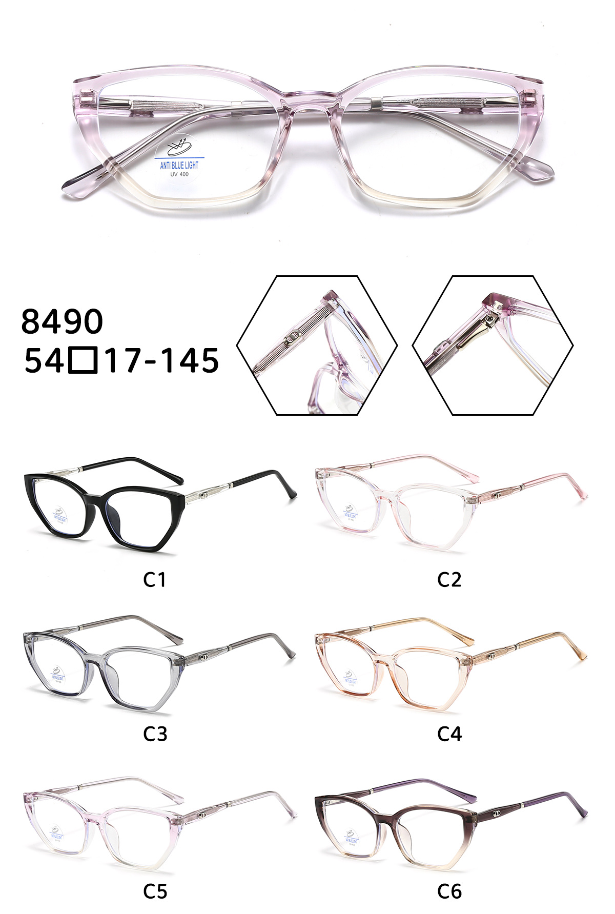 Anti-blue light myopia glasses, frameless myopia glasses, frame glasses for women detail image 13