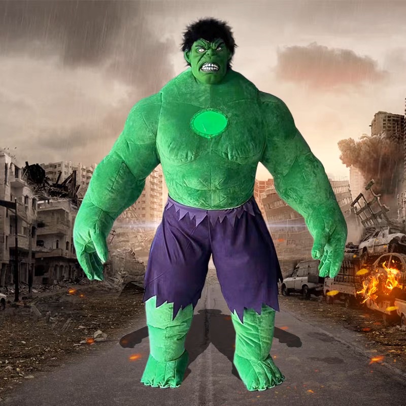 网红充气绿巨人浩克人偶服装人穿行走活动演出道具Hulk定制玩偶服成人