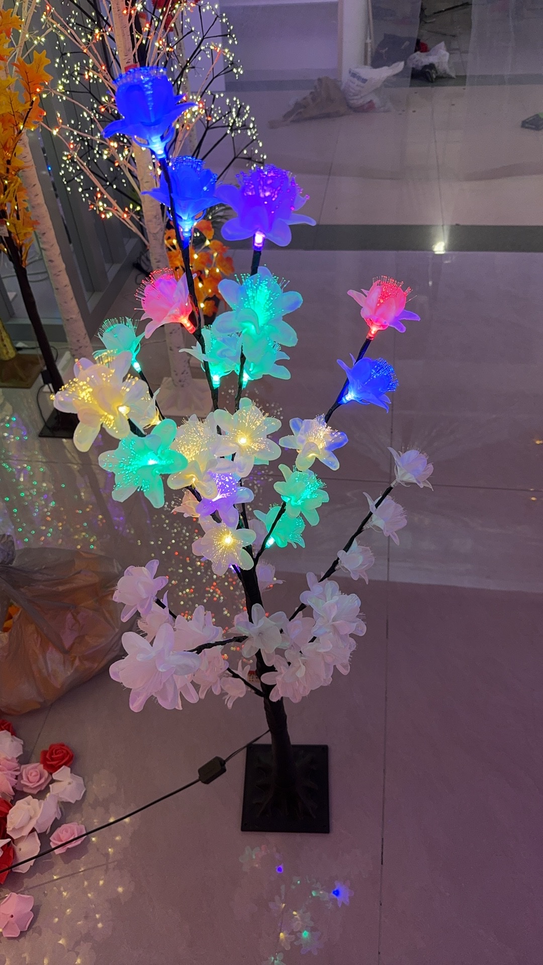 大树灯外贸出口3D打印招财猫宗教工艺品柳编塑料镀金装饰品创意摆件家庭办公装饰