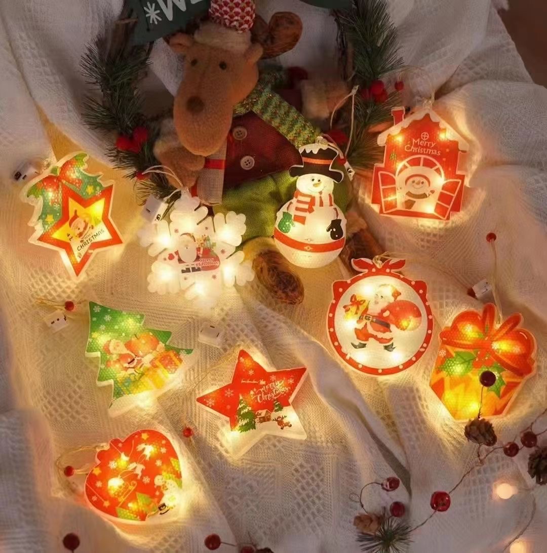 迷多星圣诞发光印刷挂件