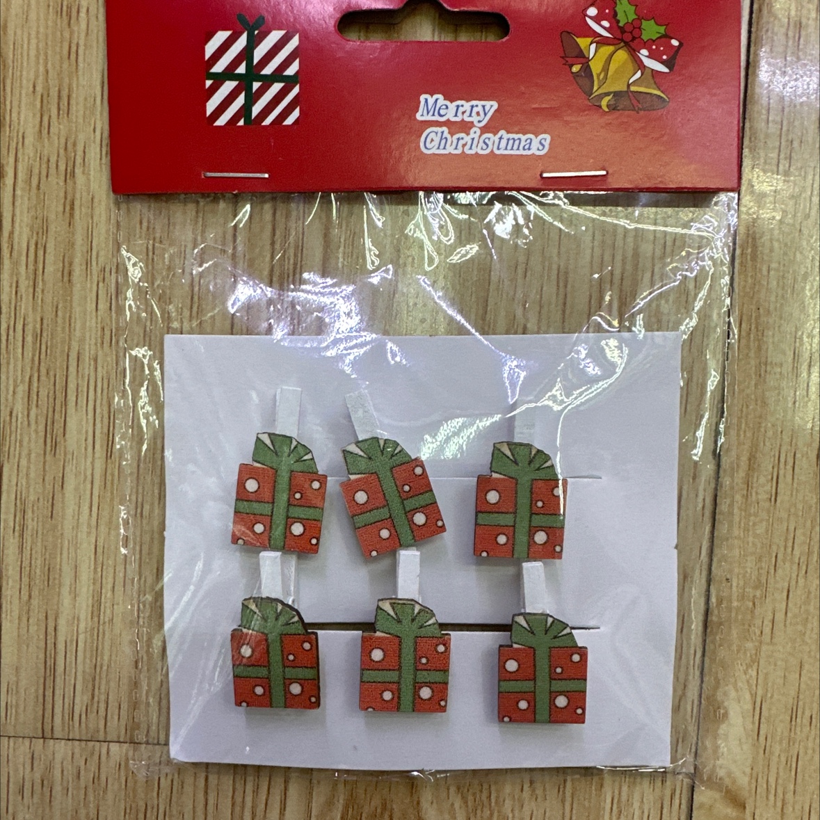 木质6个装小夹子木制品