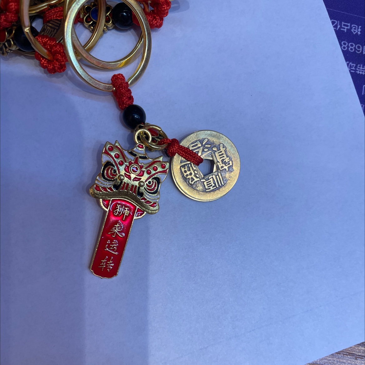钥匙扣钥匙扣金属环钥匙扣女2024可爱狮来运转