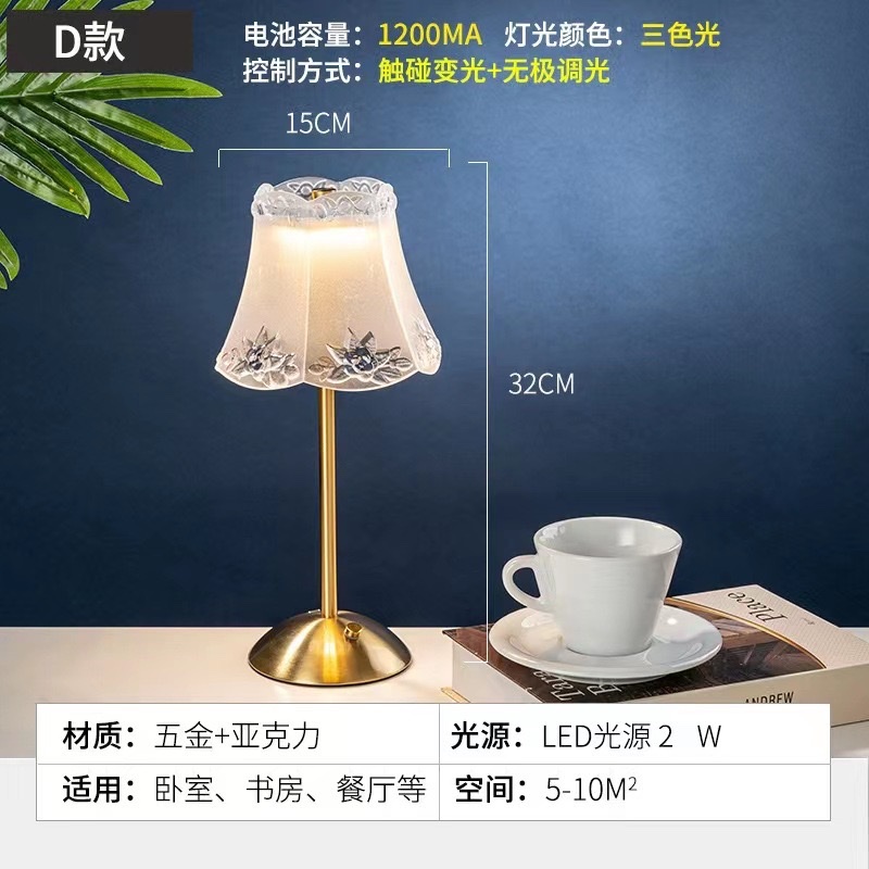 Customized cross-border table lamp, bedside high-end charging, bedroom American-style ambient light, simple and light luxury decoration, bar night light, table lamp, lighting fixtures detail image 8