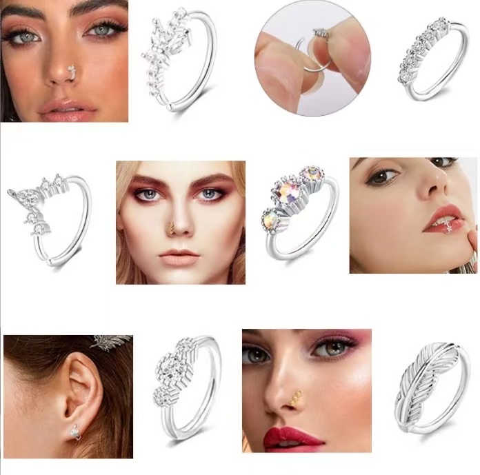 欧美时尚耳钉，肚脐钉，鼻钉艾米钢饰-0111