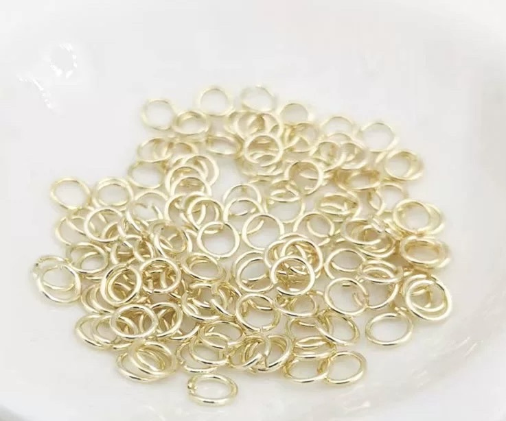 White-plated K,18K open loop necklace bracelet ending connection ring, diy jewelry chain connection, complete size specifications, meet different finished product production requirements, bright colors, can be customized according to customer needs detail image 2