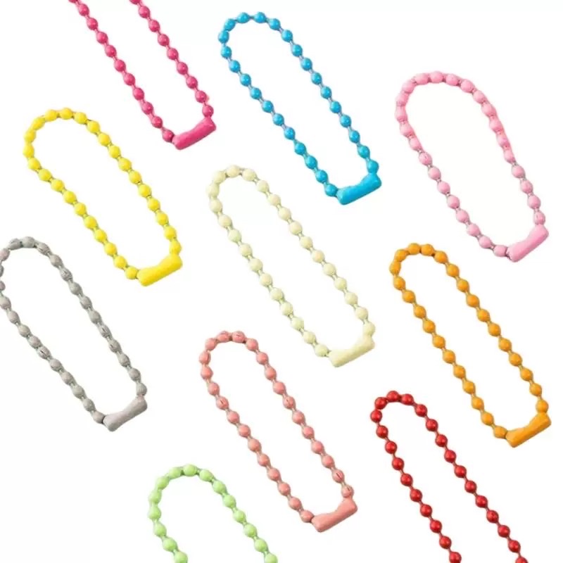 2.4×10 cm metal colored lacquered bead chain DIY pendant accessories, tag chain, wave bead chain