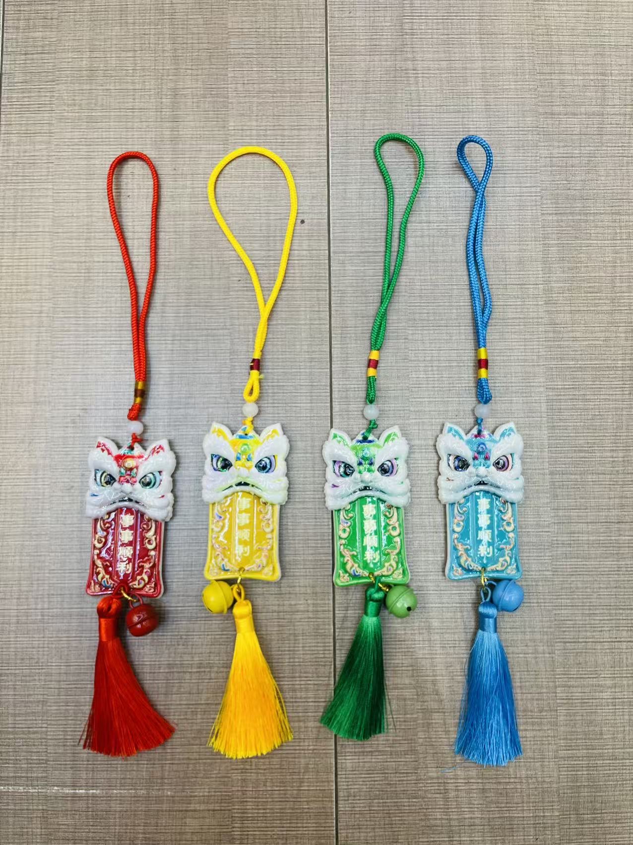 树脂挂件 醒狮挂件 彩色挂件