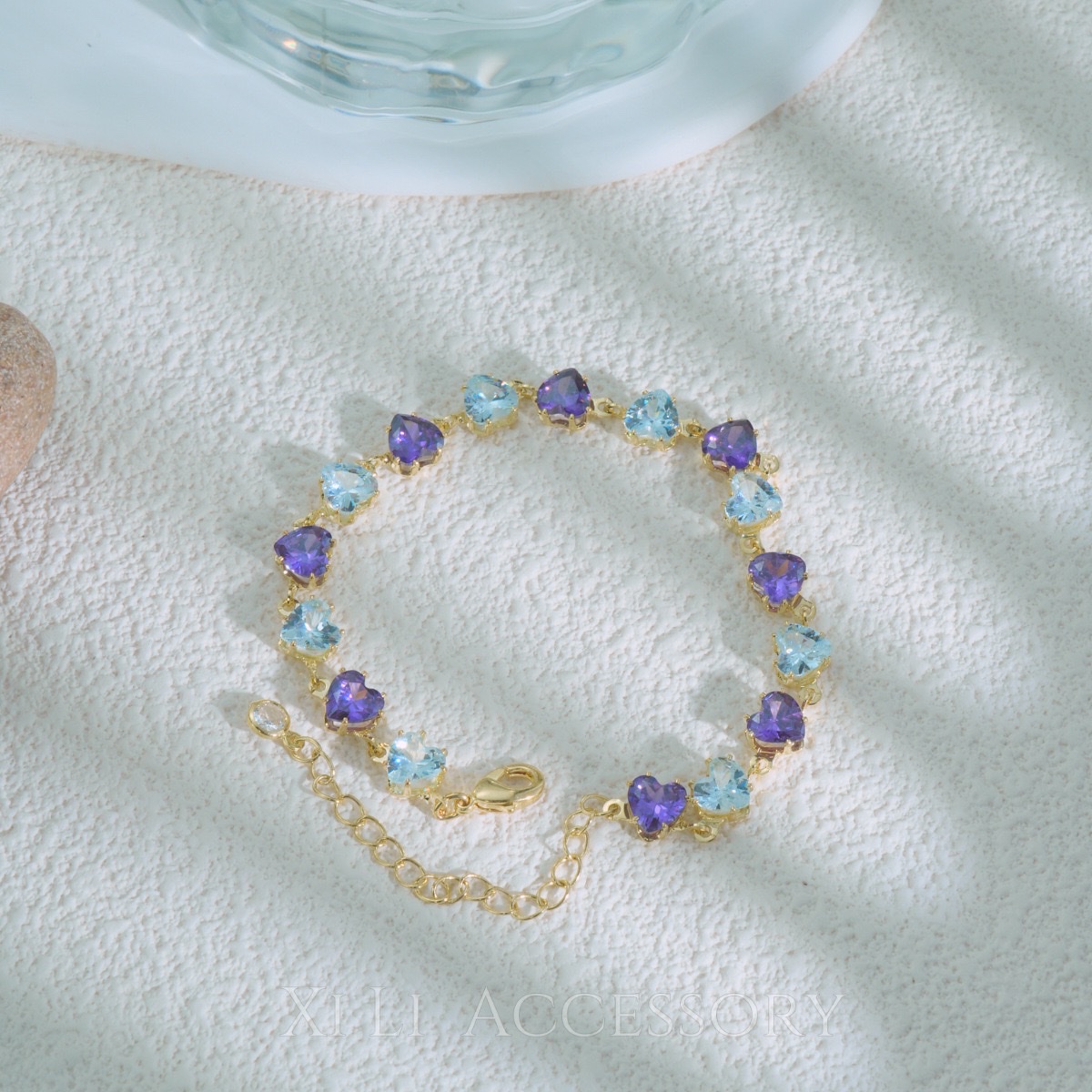 The new zircon bracelet with colorful chains can be freely matched with chains detail image 6