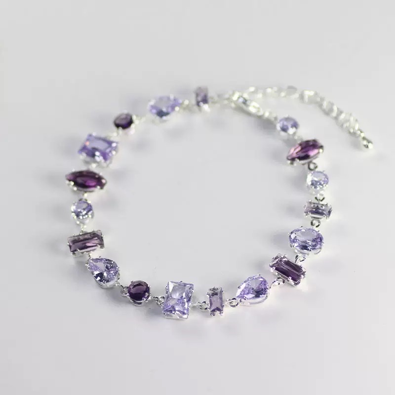 The new zircon bracelet with colorful chains can be freely matched with chains details Picture