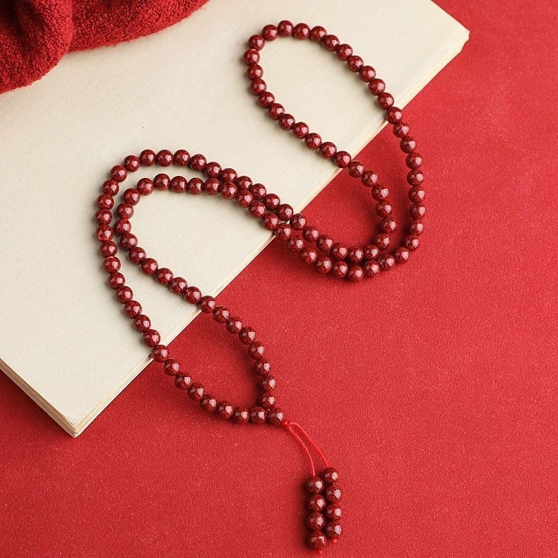 晶体砂朱砂手串108颗多圈手链男女款情侣本命年文玩直播货源批发 手串手链详情图5