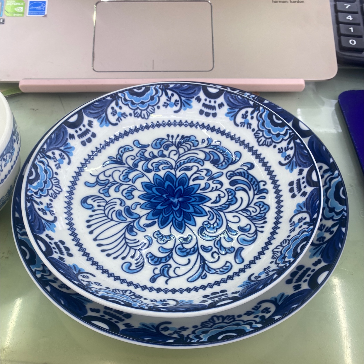 印花果盘护边碗系列陶瓷餐具套装