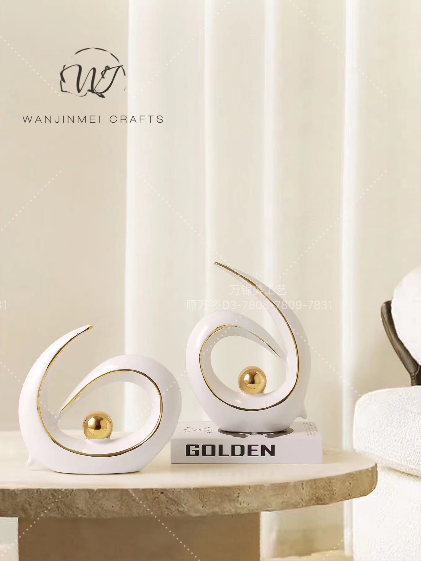 Creative Nordic minimalist design of electroplated ceramic ornaments