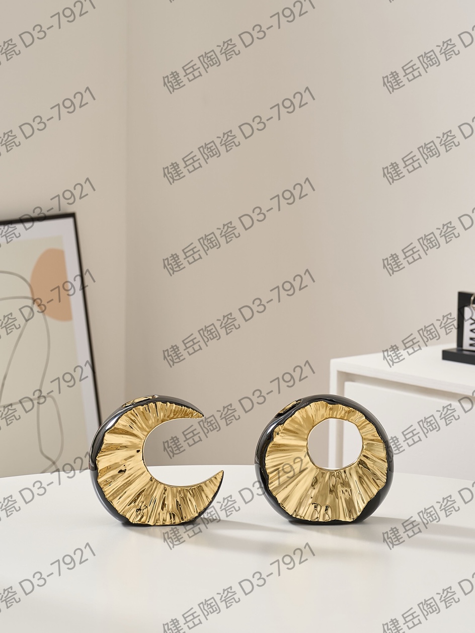 现代轻奢简约陶瓷，星月装饰摆件，5G太阳，4G月亮，陶瓷摆件，陶瓷工艺品，陶瓷花瓶，陶瓷碗，陶瓷盘详情图1