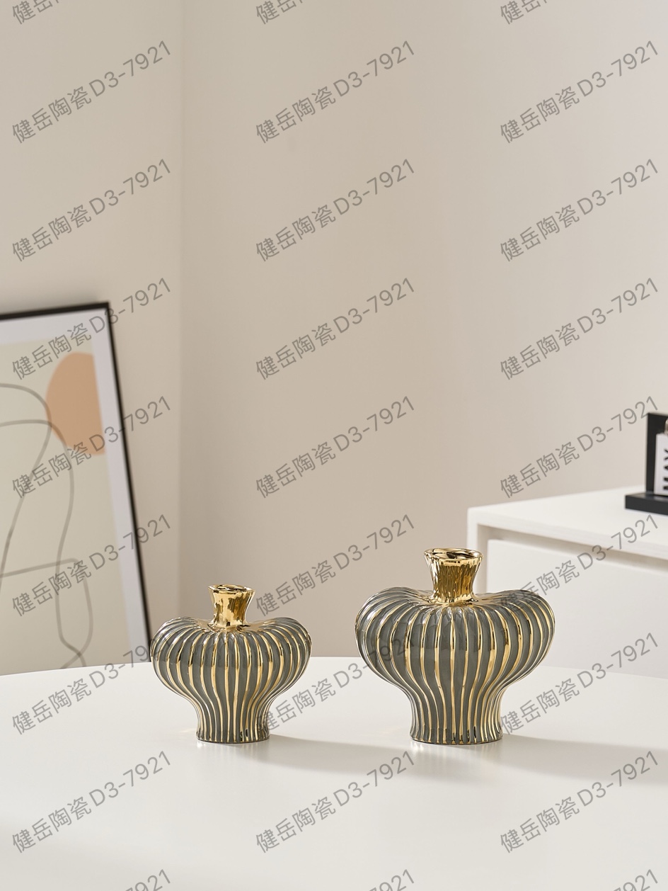 健岳陶瓷D3-7921
964L，现代轻奢简约陶瓷，星月装饰摆件，陶瓷摆件，陶瓷工艺品，陶瓷花瓶，陶瓷碗，陶瓷盘，