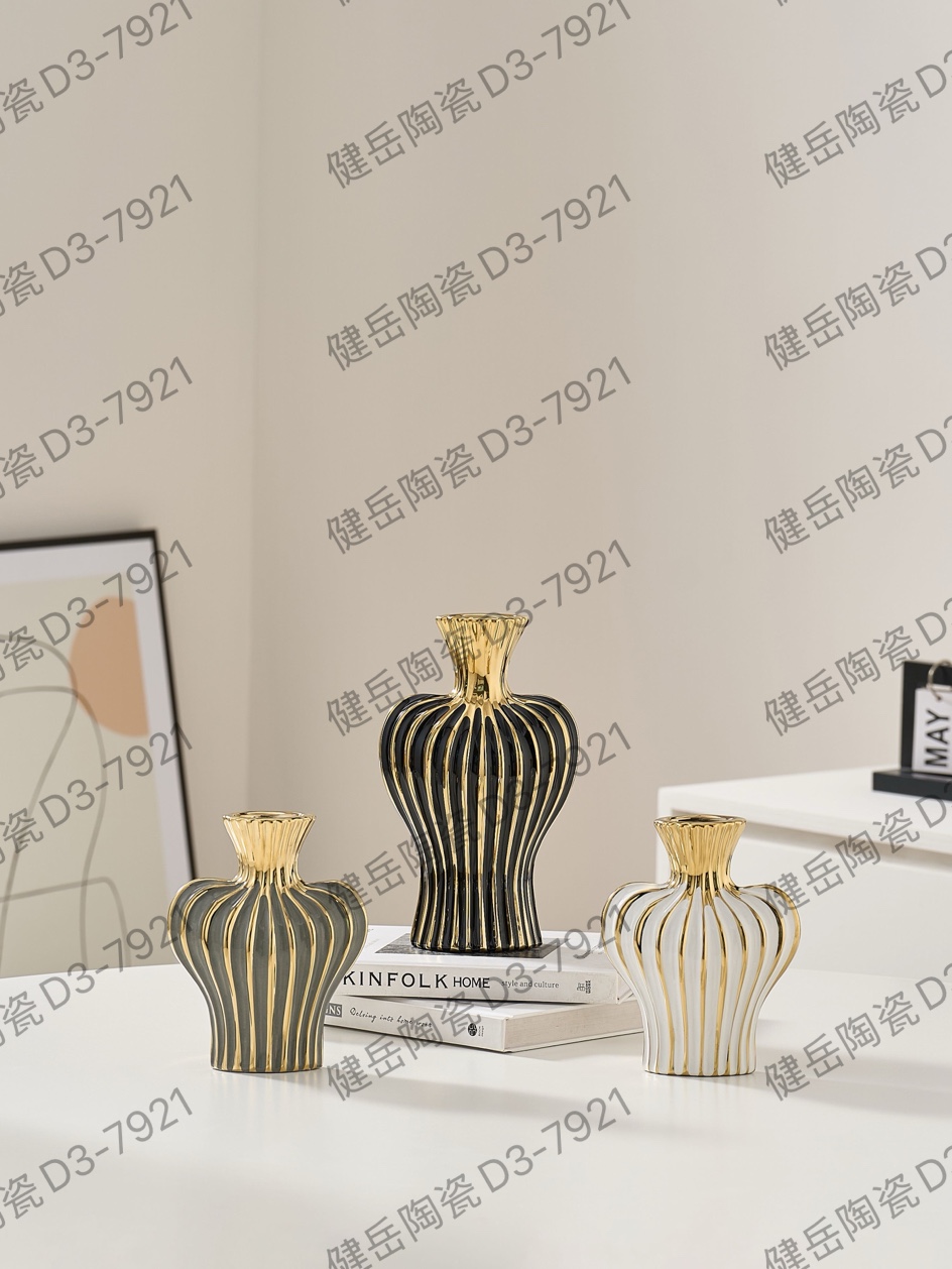 健岳陶瓷D3-7921
963L，现代轻奢简约陶瓷，星月装饰摆件，陶瓷摆件，陶瓷工艺品，陶瓷花瓶，陶瓷碗，陶瓷盘详情图4