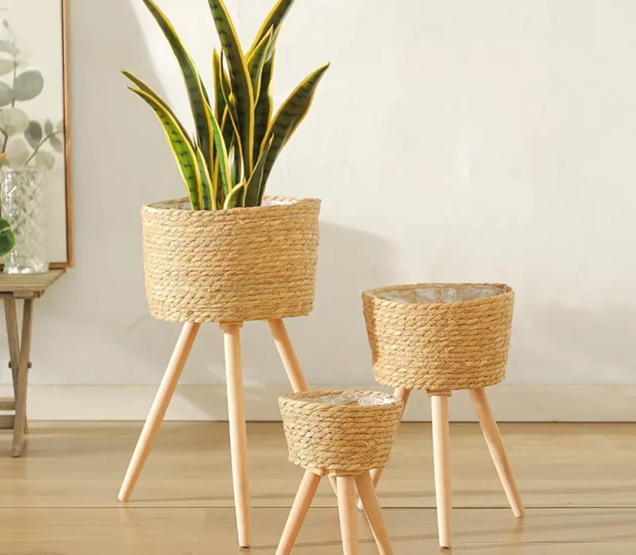 编织花篮儿童玩具柳编提篮欧洲工艺品手工编织篮子休闲家居装饰编织花架园艺柳编全手工