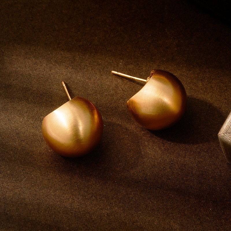 高级感哑光金属耳钉女小众复古个性简约百搭气质冷淡风耳环耳饰品 耳环耳饰品