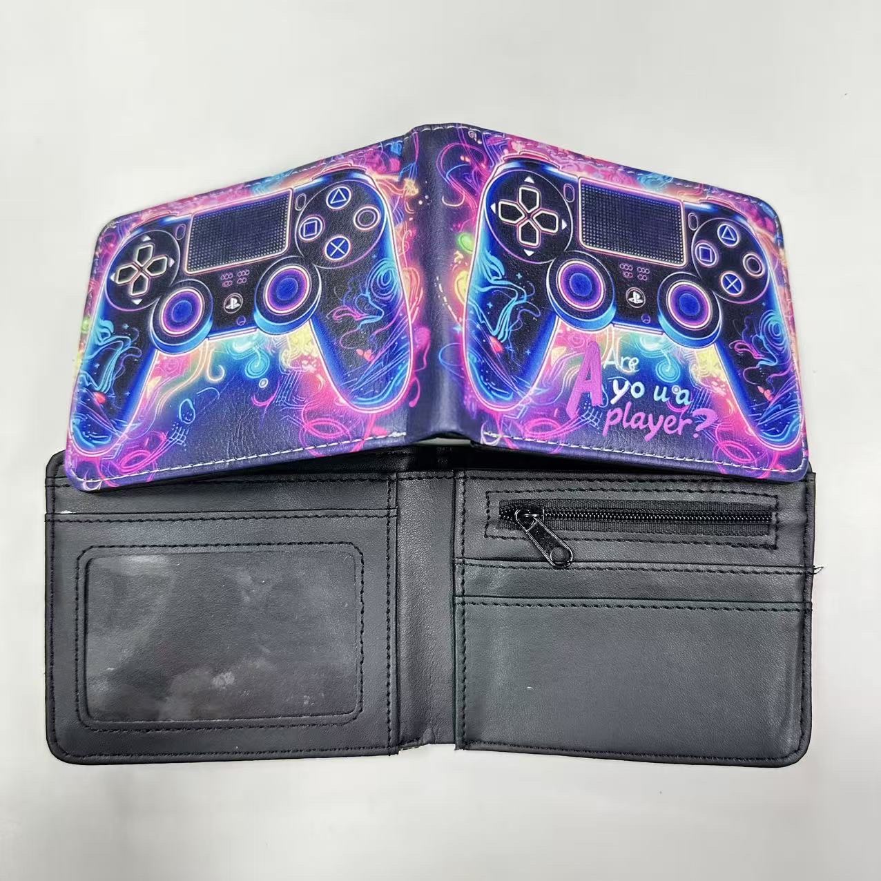 经典游戏机周边钱包 男女PU短款二折收纳夹 卡包详情图2