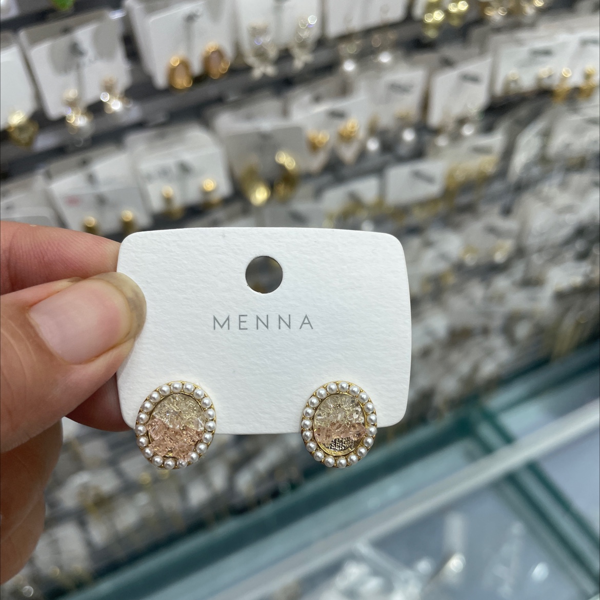 饰品耳饰珍珠耳环烧焊锆石耳环时尚简约气质百搭女款配饰品产品图