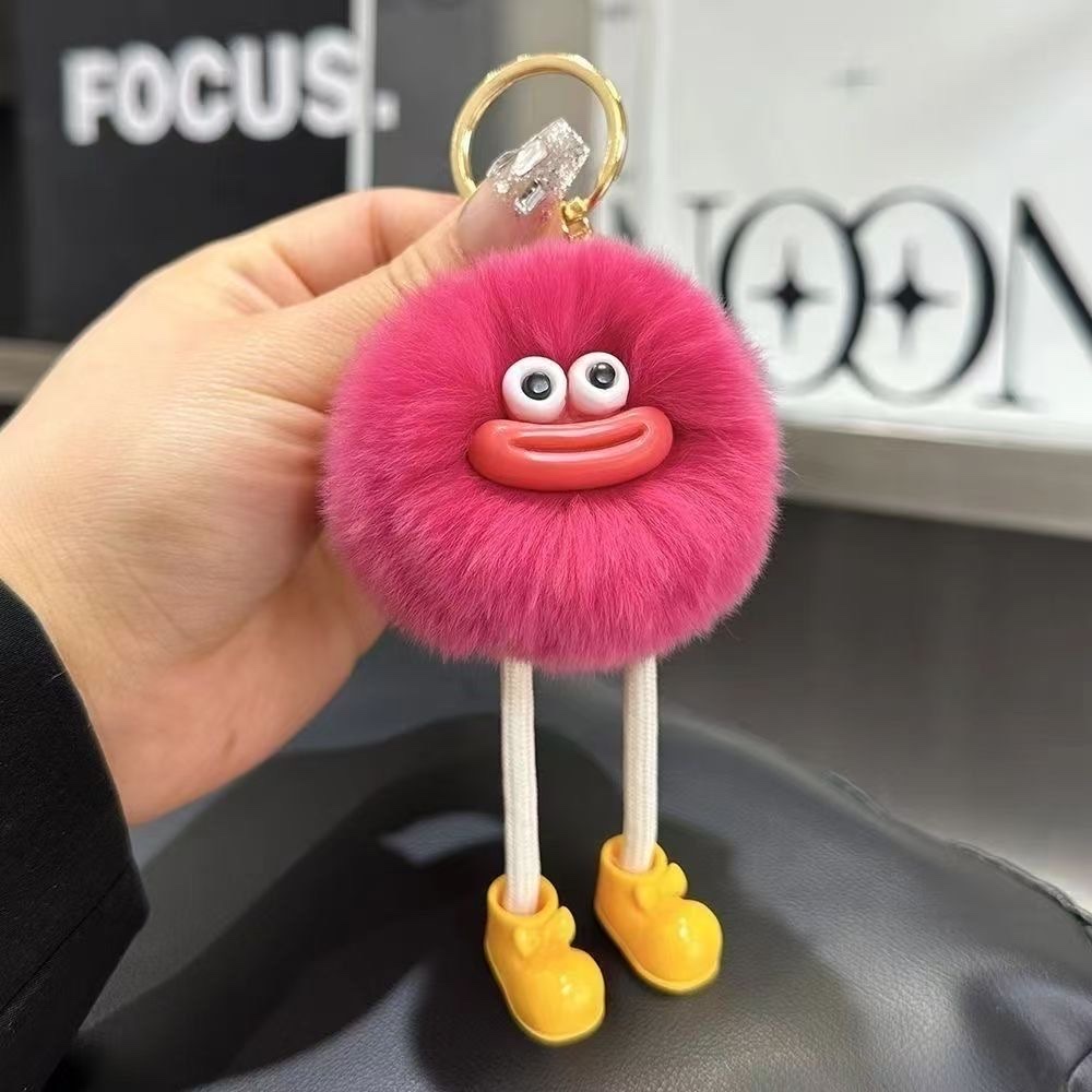 大嘴巴挂件超萌毛绒挂件小学生毕业小礼物毛茸茸钥匙扣包包挂饰白底实物图