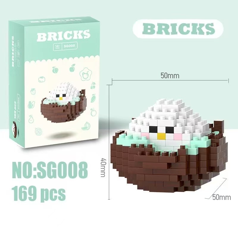 Children's fruit pie building block toy assembly intelligence micro-particle micro-assembly boys' and girls' three-dimensional jigsaw puzzle ornament undefined