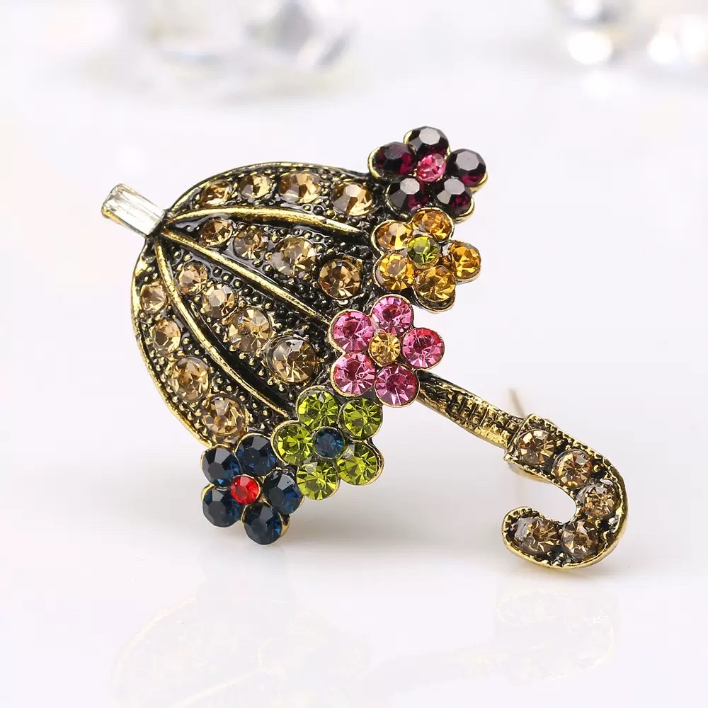 Umbrella brooches, retro clothing accessories, cross-border cartoon brooches details Picture
