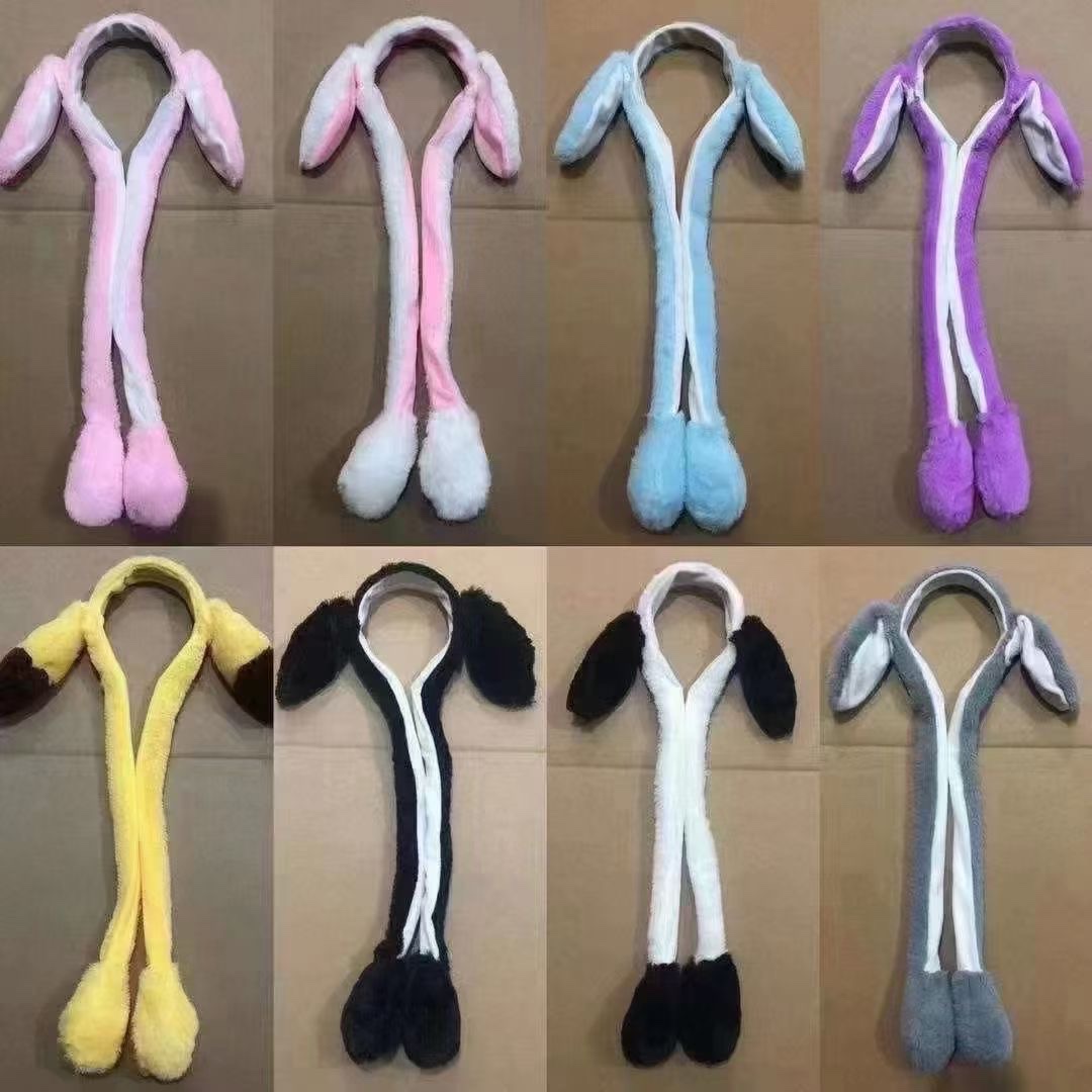 挤压耳朵会动，颜色靓丽，造型卡通可爱有趣，可以戴头上做装饰