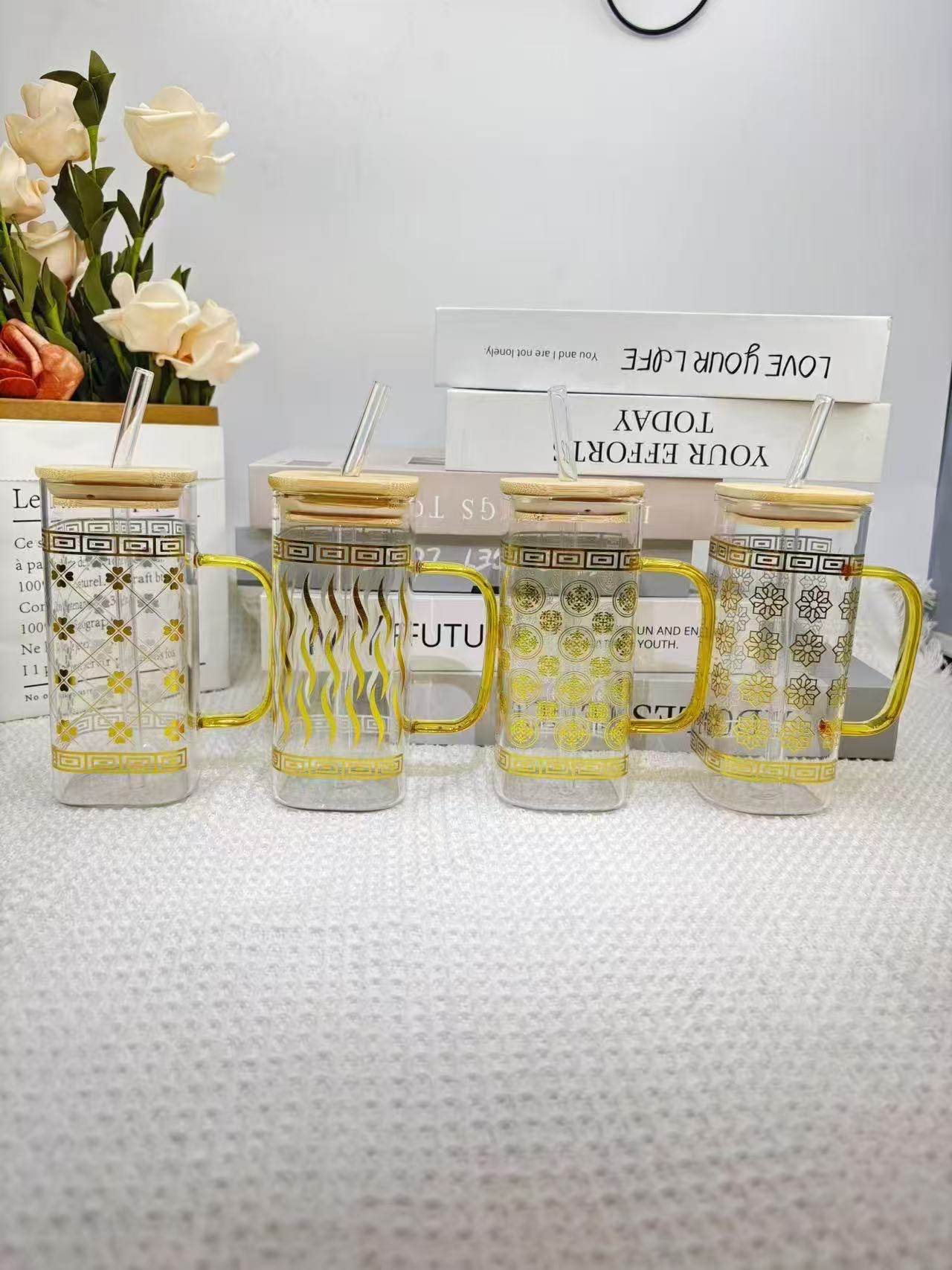 广东潮州荣鑫陶瓷个性玻璃木盖单杯系列