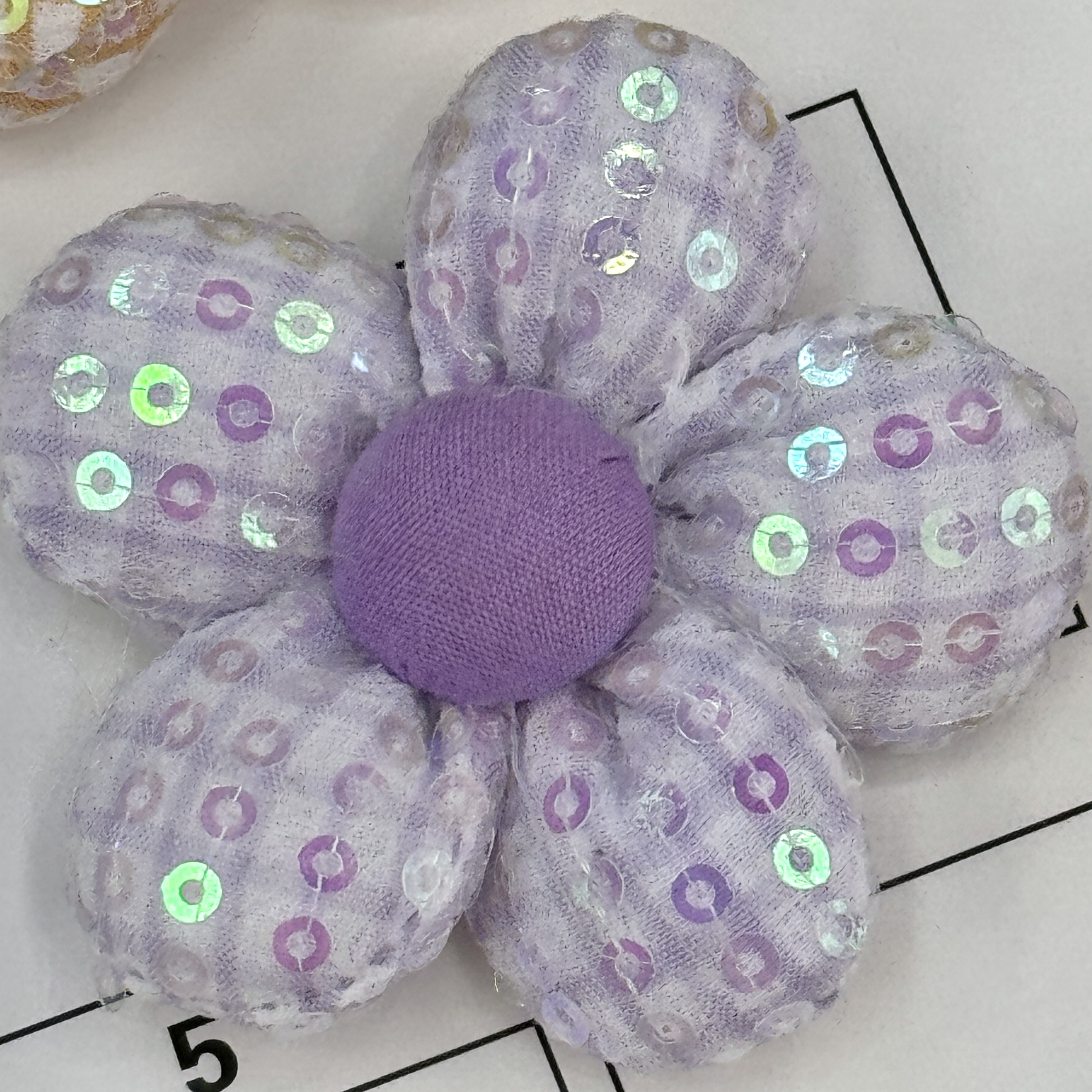 韩版彩色亮片充棉五瓣花布艺饰品配件DIY手工材料服饰多款任选详情图7