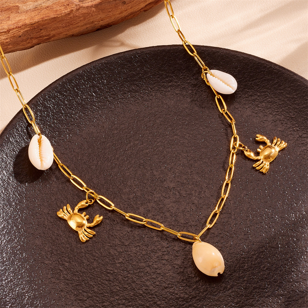Summer new collection: Ocean Beach multi-style Marine creature necklaces, INS cross-border color preservation natural shell pearl chain necklace detail image 10