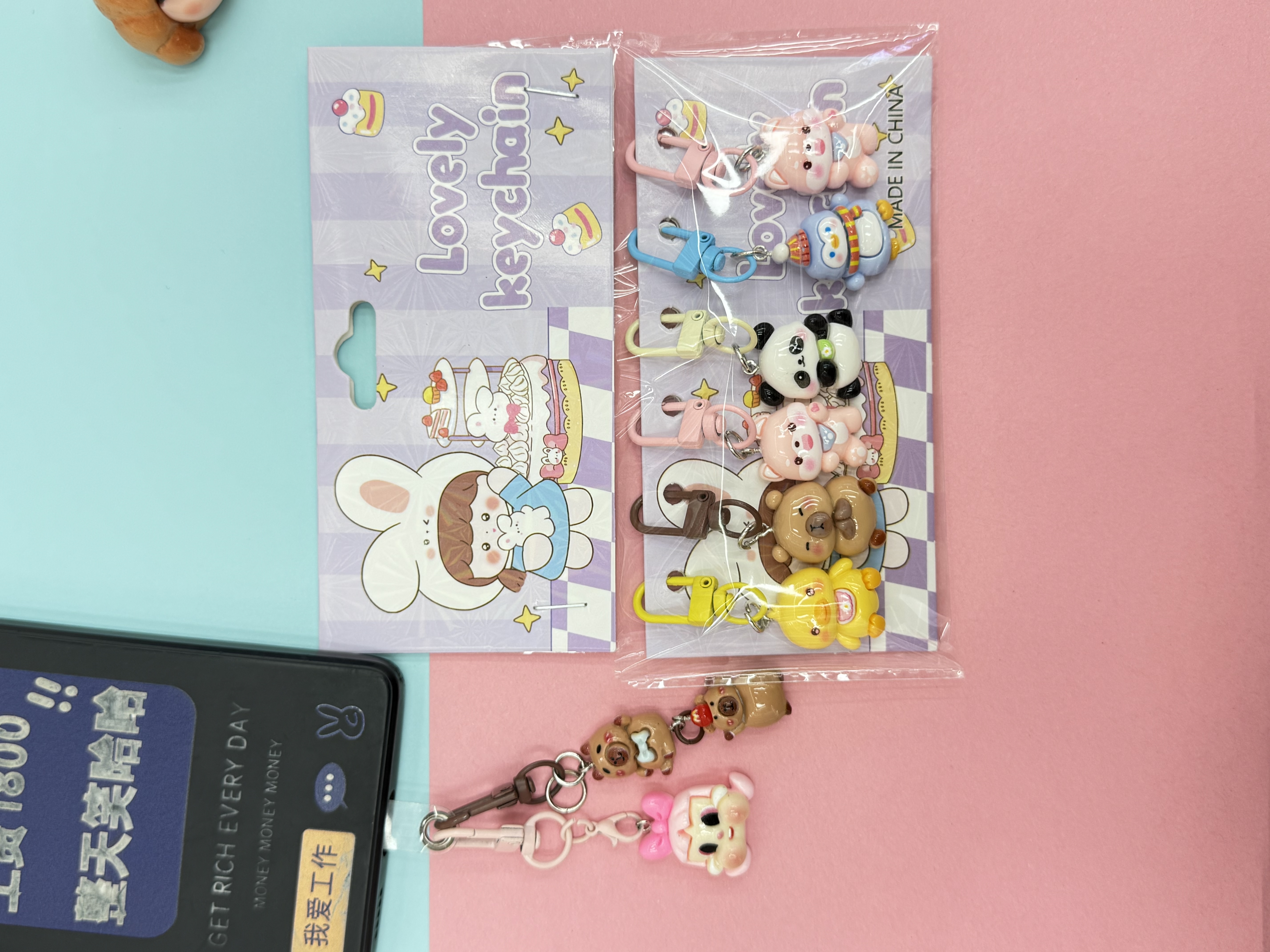 树脂钥匙扣挂件套装包包配饰diy小饰品学生礼品批发多款